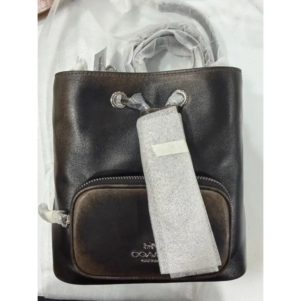 NWT B4-009 Coach Rowan Bucket Bag With Pocket In Loved Leather CES94